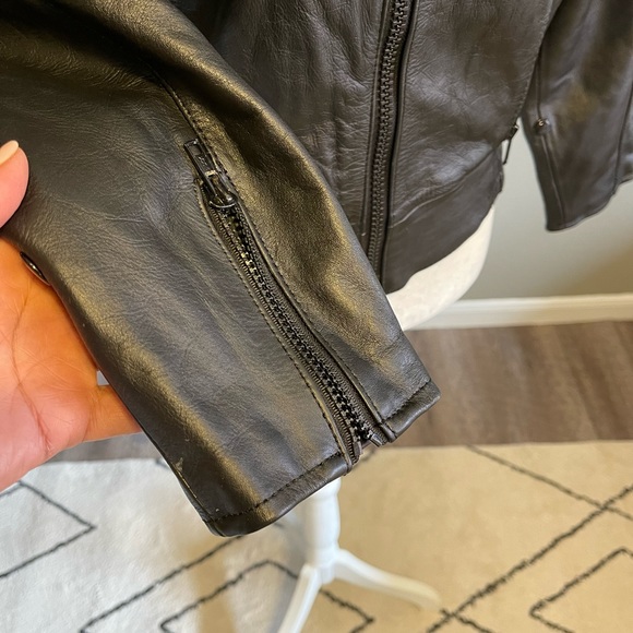 Metro 1 by Superior Vintage Black Leather Bomber Jacket Coat - Picture 6 of 15